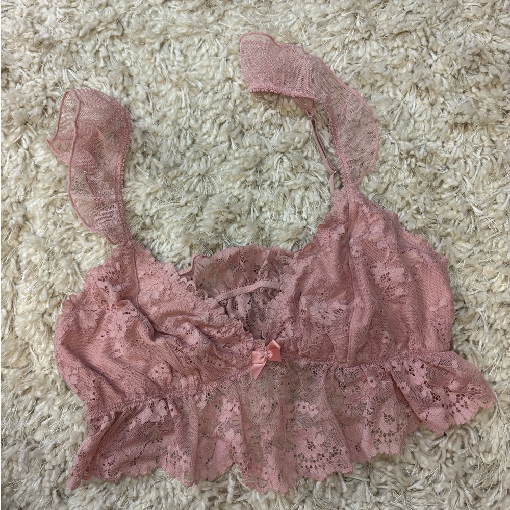 Urban Outfitters Lace Bralette in Dusty Pink